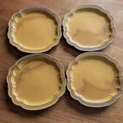 TOJIKITONYA 皿 4枚セット　日本製　アンティーク風　キャメル色