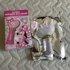 ディズニー　ミニーマウス ハート型ペンライトキーチェーン