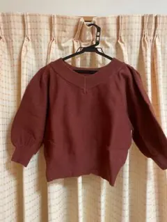 GRL Vネック半袖ニット