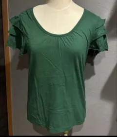 【美品】ARROW アロー グリーン 緑 レースフリル袖 Tシャツ Mサイズのサムネイル