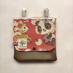 【新品】移動ポケット　付けポケット　ハンカチ入れ　ティッシュ入れ　レトロ柄