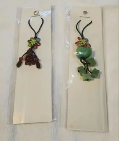 天然石ビーズのストラップ2個セット
