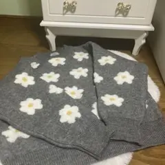 AS KNOW AS レディース　ニットセーター　花柄　フリーサイズ