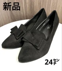 ★期間限定価格★ 新品 未使用 リボン パンプス ローヒール レディース