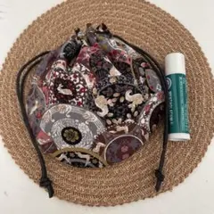 まんまる巾着◉アール・ヌーヴォーディッシュ　グレー