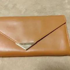 ブラウンレザー エンベロープ長財布