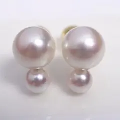 あこや真珠 ピアス あこやパール ピアス ダブルパールピアス アコヤパール