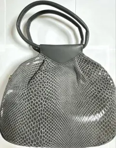 グレー 合成皮革 ハンドバッグ