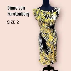【Diane von Furstenberg】デザインワンピース イエロー