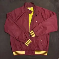 Adidas ナイロンジャケット ワインレッド トレフォイルロゴ