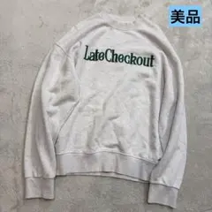 定価9500円韓国Late checkout 刺繍スウェット グレー トレーナー