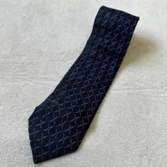 《 ネクタイ Dunhill 》 ダンヒル 100％シルク ネイビー ユーズド