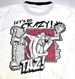 新品 未使用 ロンT バックプリント 袖リブ 襟黒 デザイン 長袖 丸首