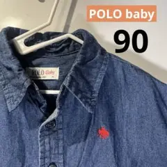 【美品】POLO baby 90 デニムシャツ　半袖