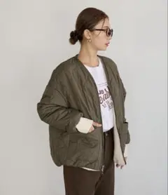 新品未使用　BAYFLOW [異素材で楽しめる]ボアリバーシブルブルゾン