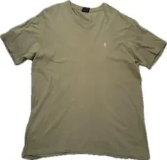 Polo by Ralph Laurenコットン Vネック Tシャツ カーキーL