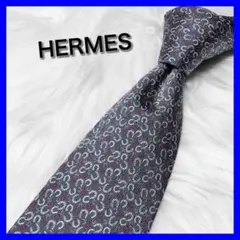 Aki様用★HERMES エルメス ネクタイ ホースシュー 蹄 グレー ビジネス