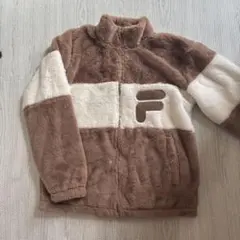 FILA ✭ファーブルゾン フリースジャケット ブラウン・ホワイト