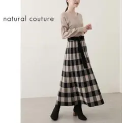 natural couture＊チェックジャガード2WAYニットワンピース