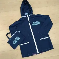 POM PONETTE ネイビー レインコート ジャケット 収納バッグ付き