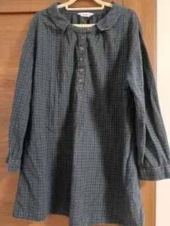 グリーン系チェック 長袖シャツ