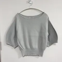 Nice Claup オフショルダー 五分袖ニット