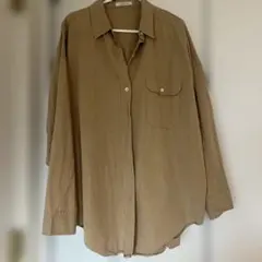 <スヌーピーさま専用>M. ビーチサイドシャツ　キャメル　フリーサイズ スヌーピーさま専用>M. ビーチサイドシャツ キャメル フリーサイズ