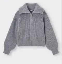 GU◆パフィータッチジップニットブルゾン◆Mサイズのサムネイル