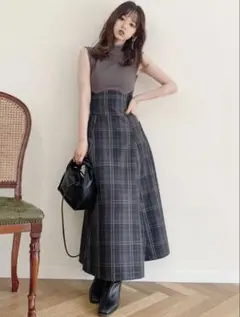 美品✨WEB限定 dazzlin チェックノースリーブコルセットワンピース XS