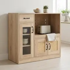 大川家具 LOWYA 食器棚 キッチンカウンター 国産 101cm 完成品 - メルカリ