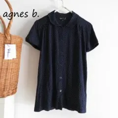 agnes b. アニエスベー　水玉　半袖　シャツ　テロん生地　サイズイ