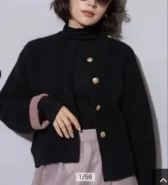 ほぼ未使用　Arpege story 金ボタン　ニットジャケット　タグノーカット