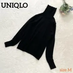 【UNIQLO ユニクロ】タートルネックセーター　ブラック　薄手　Mサイズ