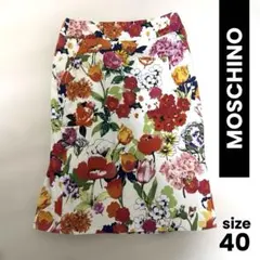 MOSCHINO 花柄タイトスカート I40 総柄 イタリア製 No.189のサムネイル