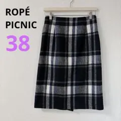 【ロペピクニック】ROPÉ PICNIC タイトスカート チェック柄　黒　38