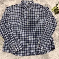 ラコステ チェック ネルシャツ 42 ネイビー ワニロゴ 大沢商会