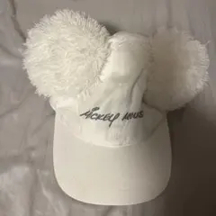 ミッキー 耳付きホワイトキャップ