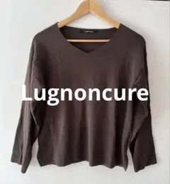Lugnoncure ブラウン Vネック長袖ニット