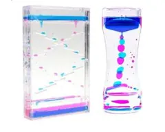 オイルタイマー ピンク ブルー　砂時計　癒し　青