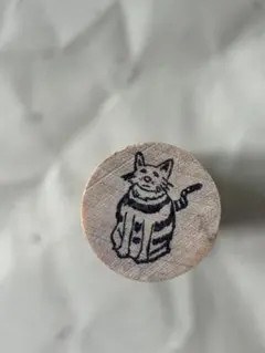 X-mas BIG SALE!! US製 ウッドスティックスタンプ おすわりネコ
