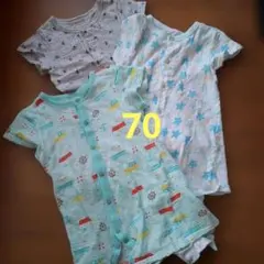半袖ロンパース　カバーオール 70サイズ 3点セット