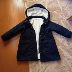 a.v.v アーヴェヴェ ネイビー ボア裏地 フード付きコート