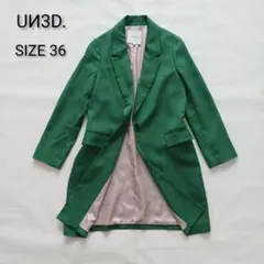 美品✨アンスリード UN3D. チェスターコート グリーン サイズ36のサムネイル