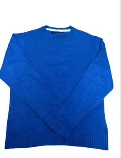 【CIAO PANICチャオパニック】メンズ丸首シンプルニットブルーＬ