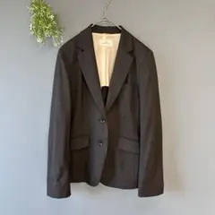 ウィズパフォーマンス［L］上品クール◎ウール混◎ストライプ柄テーラードジャケット