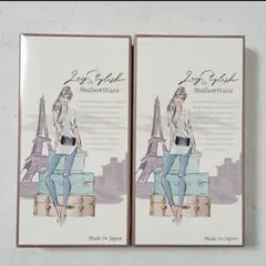 レギンス 着圧 レディース レグスタイリッシュ ミディアムウエスト 2足