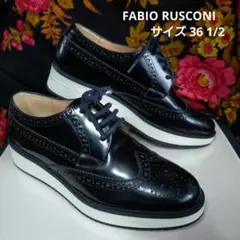 FABIO RUSCONI 本革 ウイングチップ レースアップシューズ