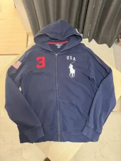 チ*ン様 Ralph Lauren ネイビー フルジップパーカー