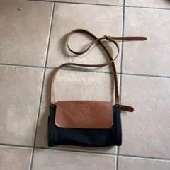 キャンバスレザーショルダーバッグ