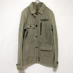 ミリタリージャケット アウター ポケット付き 裏地ペイズリー柄